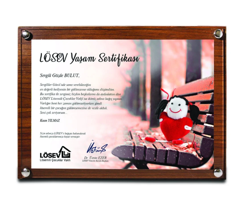 Ahşap Sevgi Günü Sertifikası Büyük