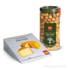 Lsv Yıllanmış Kaşar 1 Kg + Seferihisar Domat Yeşil Çizik Zeytin 1 Kg